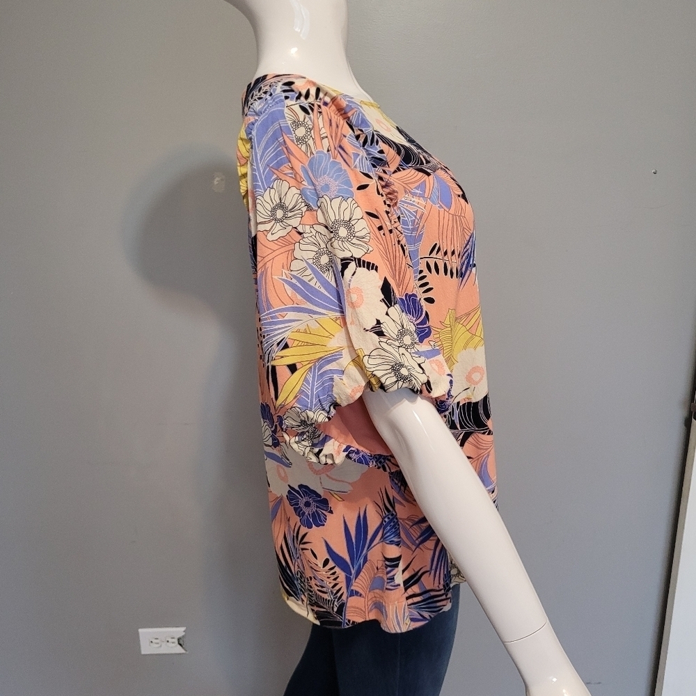 Sanctuary Balloon Sleeve Floral Top, VGUC, Size L - Picture 2 of 7